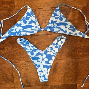 Skatie Blue and White Floral Bikini